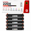 Compatible HP 220X High Capacity 5 Toner Set CMYK Plus Extra Black W2200X W2201X W2202X W2203X