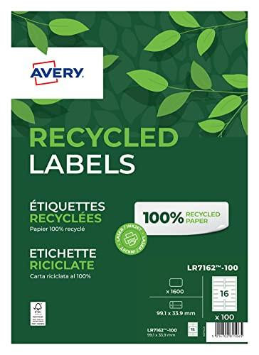 Avery Recycled Laser Address Labels – 99.1 x 33.9mm, 16 Per Sheet