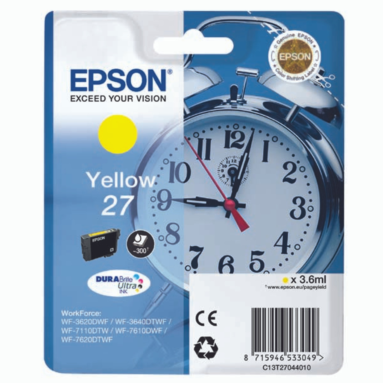 Epson 27 Yellow Original Ink Cartridge (T2704)