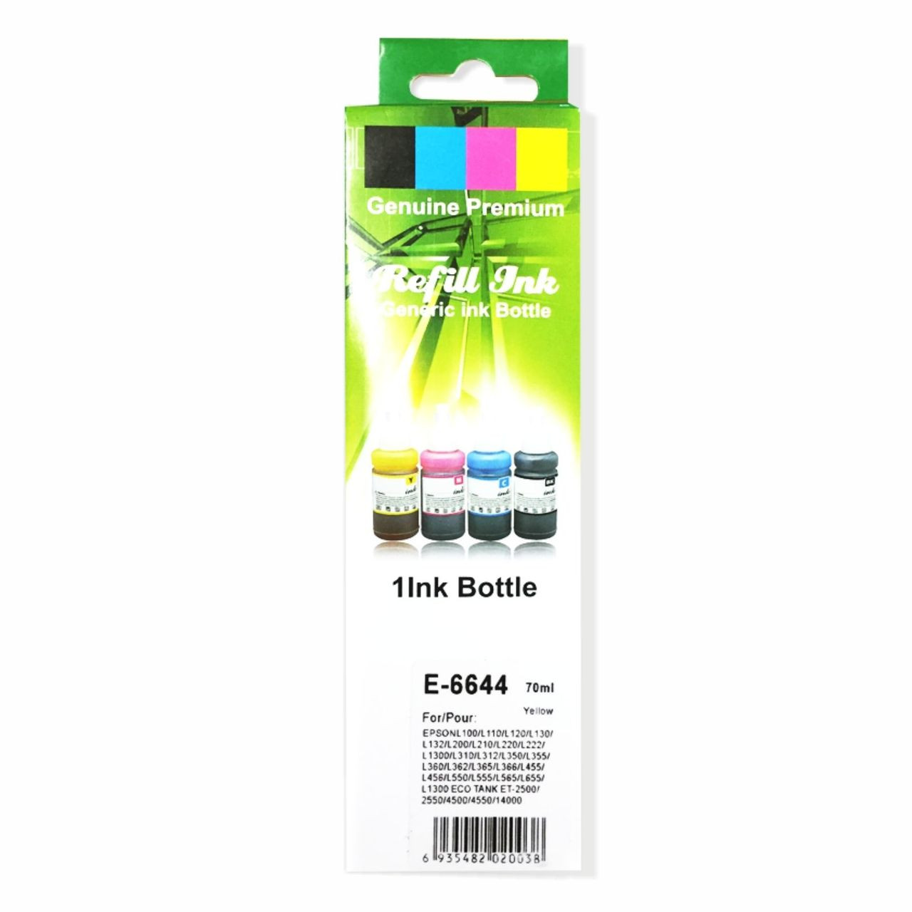 Compatible Yellow Refill Ink Bottle For Epson L100 L110 L120 L130 L132 L200 L210 L220 L222