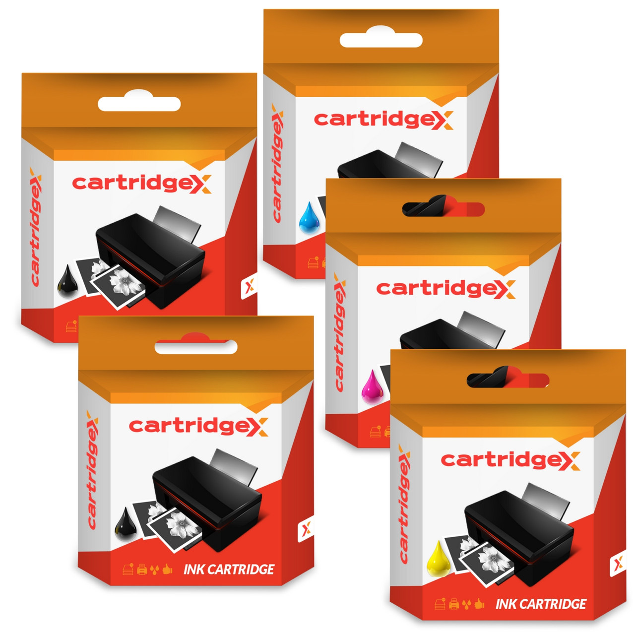 Compatible Set Of 5 Ink Cartridges For Pgi-520 & Cli-521 Canon Pixma Mp540 Mp550 Mp560