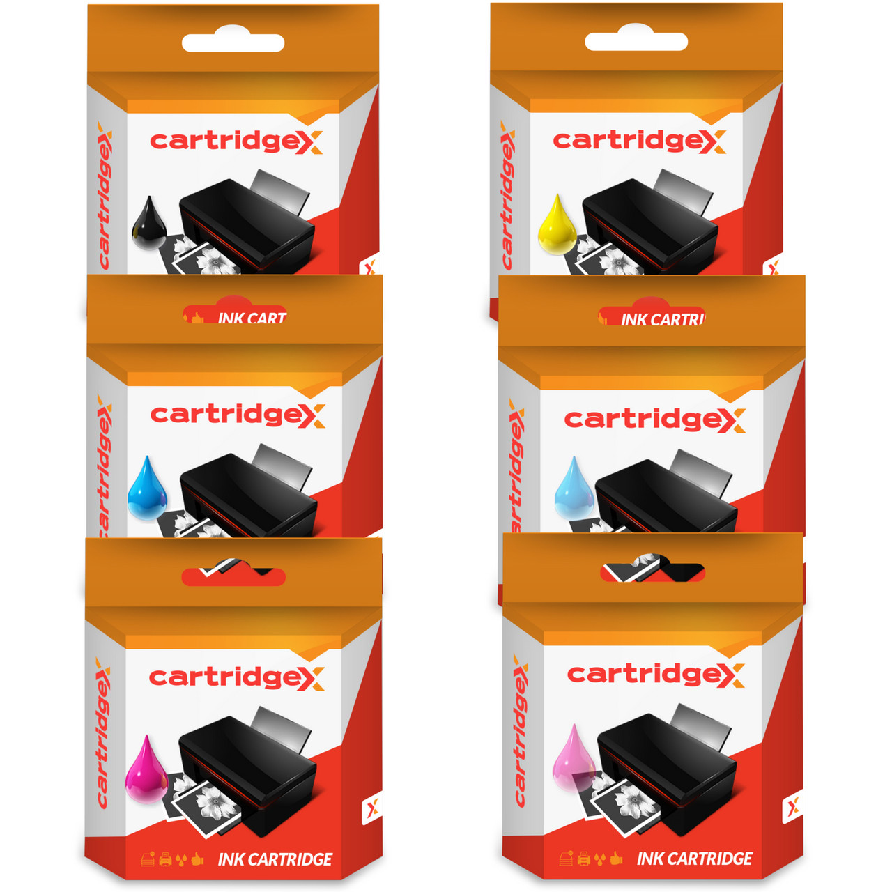 Compatible 6 Ink Cartridges For Epson Stylus Photo Rx300 Rx320 Rx500