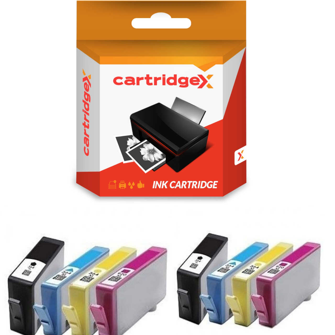Compatible Set Of 8 Ink Cartridges For 364xl Hp Photosmart Premium E-all-in-one C310a