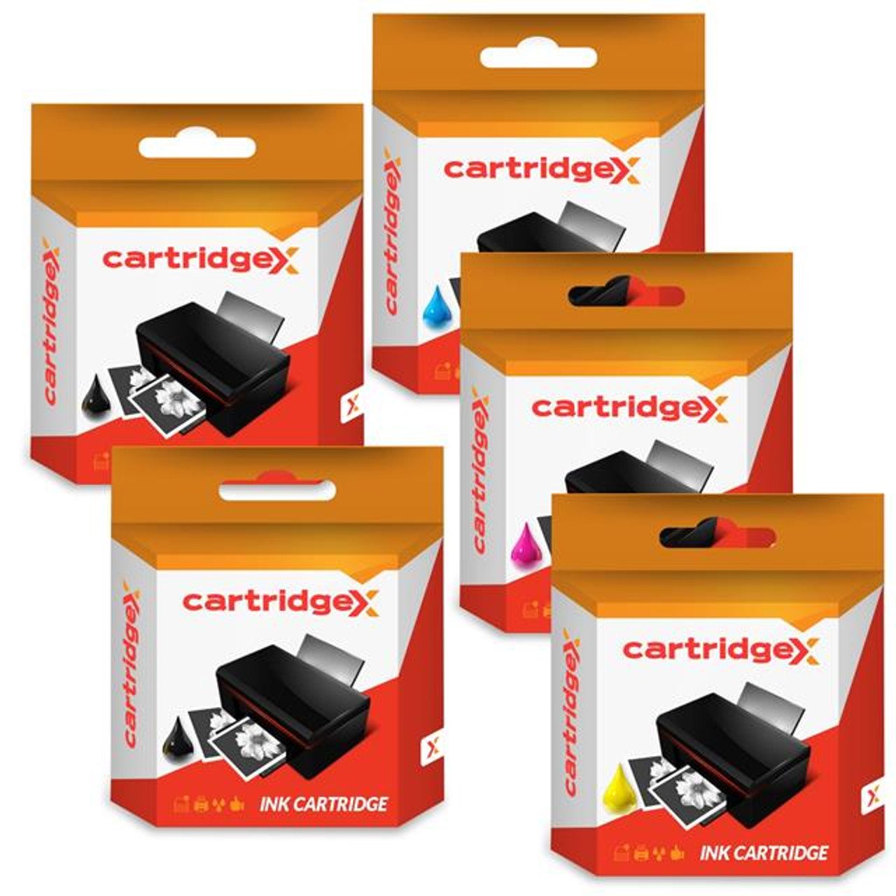 Compatible Set Of 5 Ink Cartridges For Pgi-525 & Cli-526 Canon Pixma Mg5150 Mg5250 Mg5300