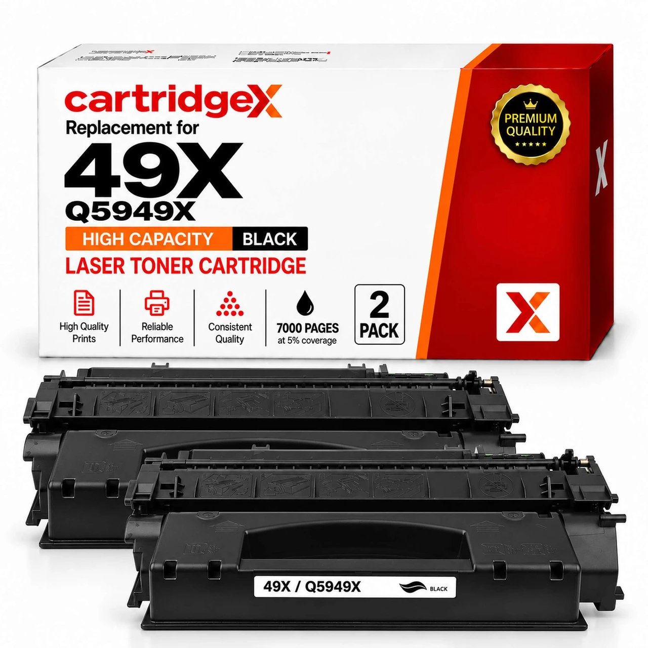 HP 49X Q5949X Compatible Black Toner Twin Pack 14000 Pages for LaserJet 1320 3390 3392