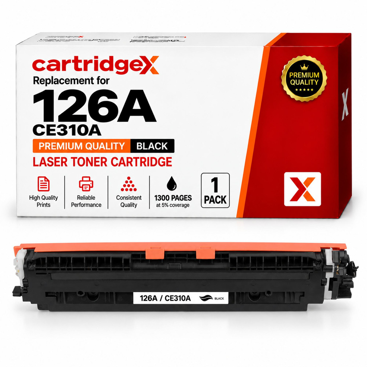 Compatible HP 126A CE310A Black Toner Cartridge 1300 Pages