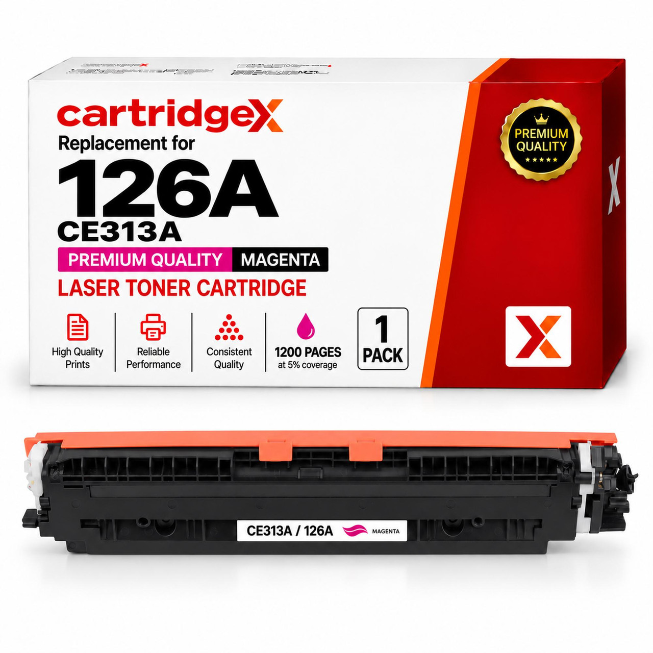 Compatible HP 126A CE313A Magenta Toner Cartridge 1200 Pages