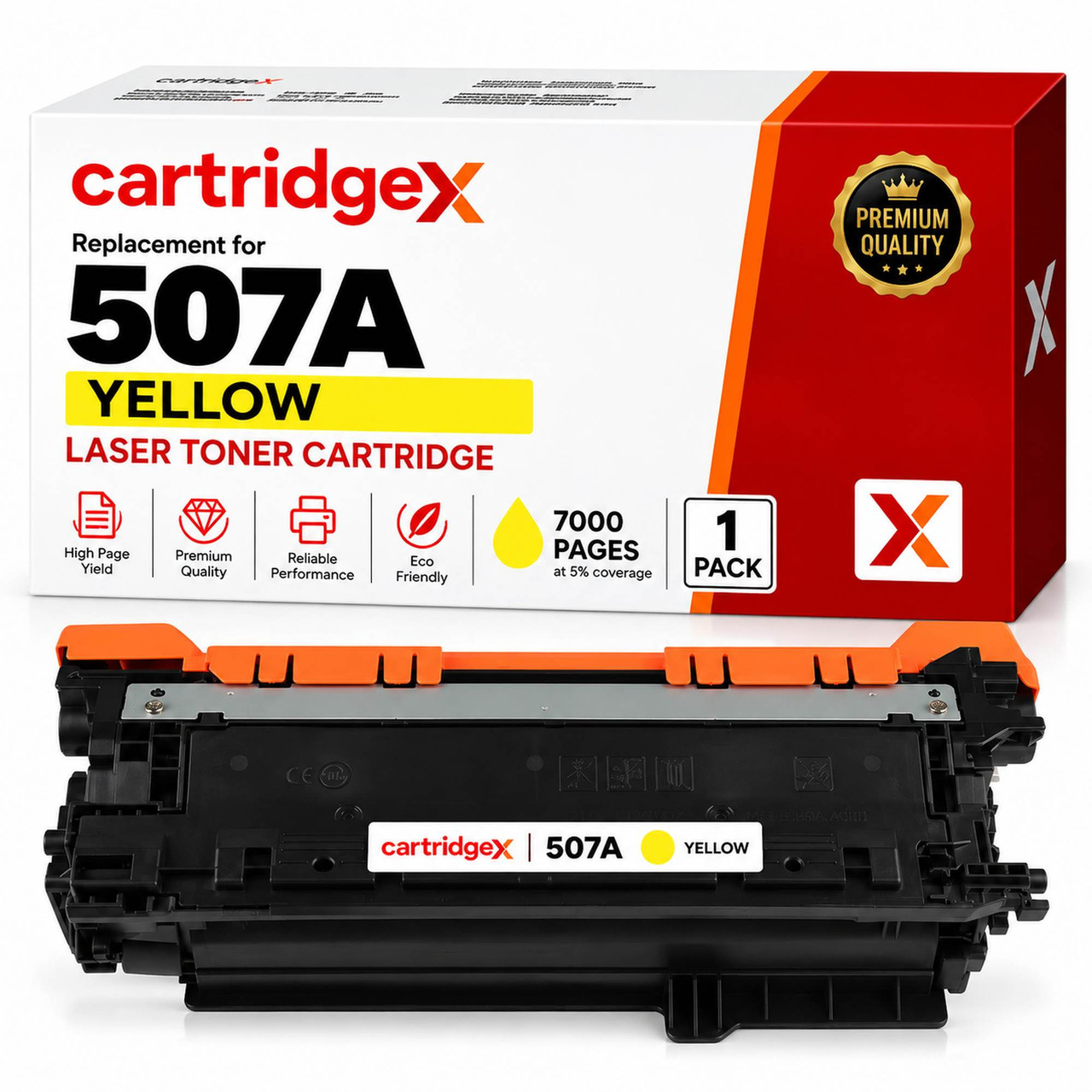 Compatible HP 507A CE402A Yellow Toner Cartridge 7000 Pages