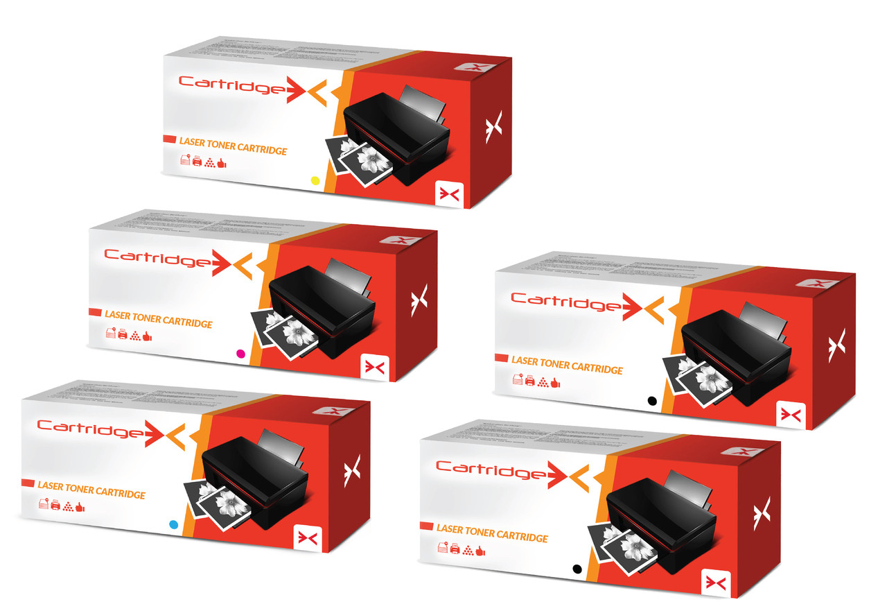 Compatible Set Of 5 Hp 507x / 507a Ce400x Ce400x Ce401a Ce402a Ce403a Toner Cartridge Multipack