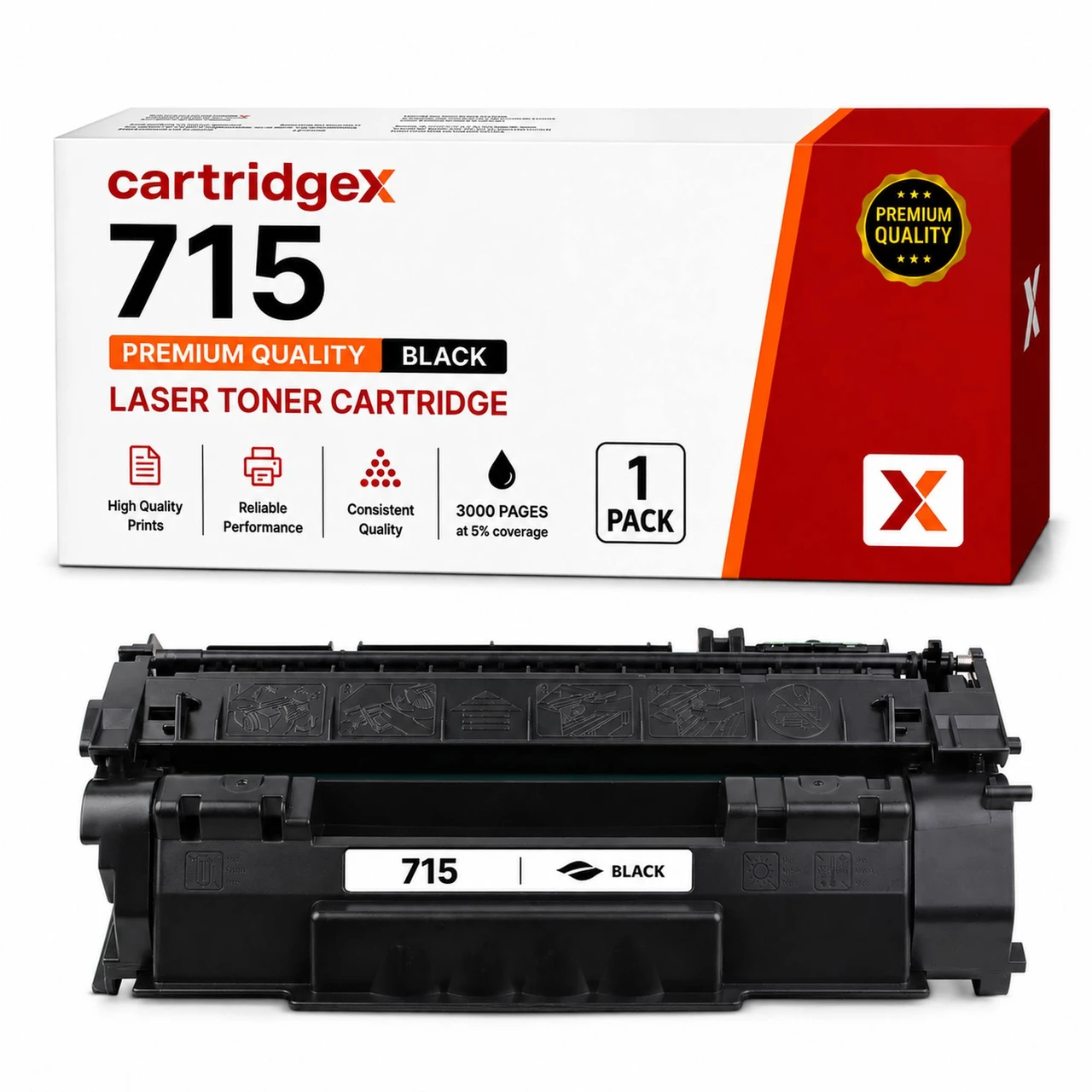 Compatible Canon 715 1975B002AA Black Toner Cartridge 3000 Pages