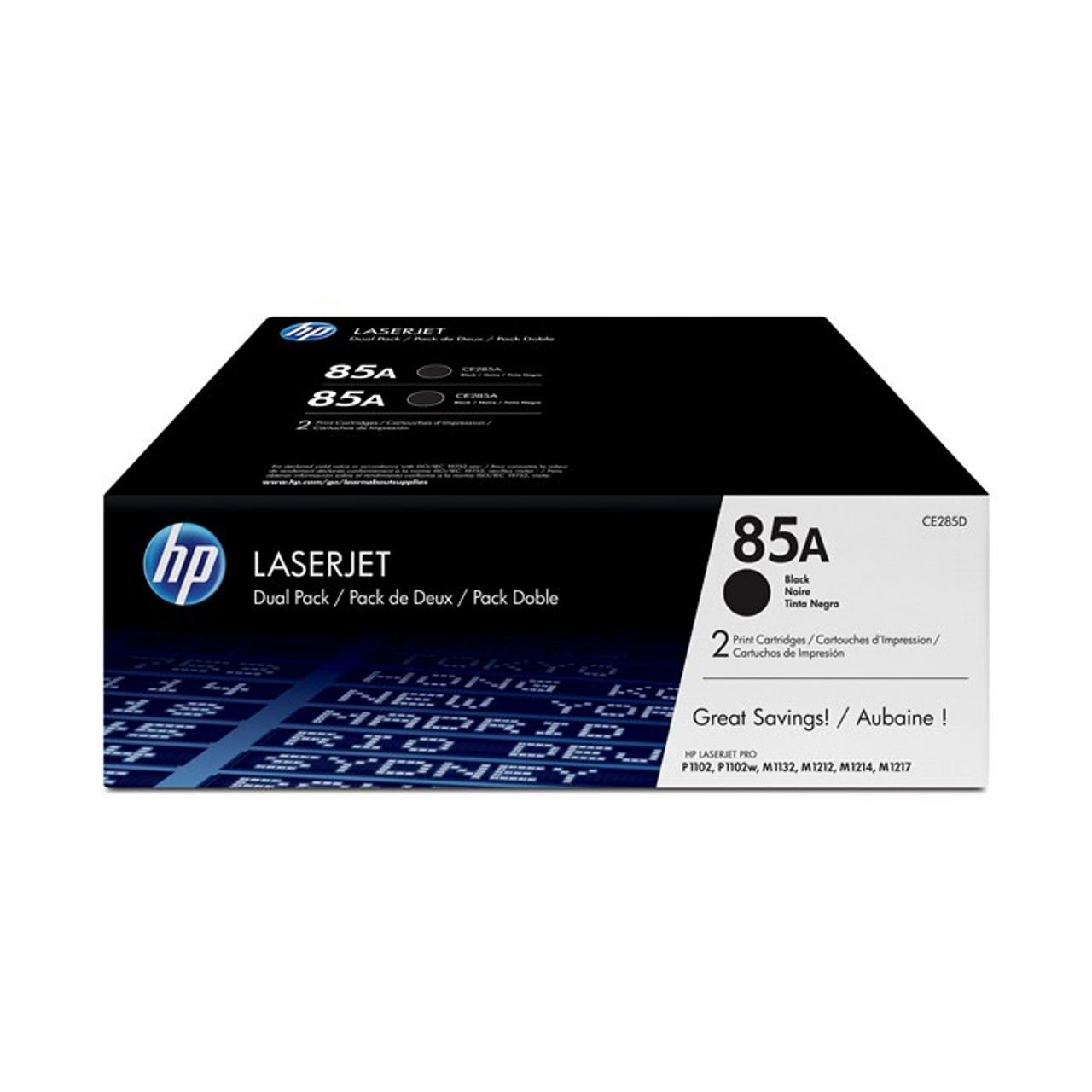 2 X Hp 85a Original Black Toner Cartridge Twin Pack (Hp Ce285ad)