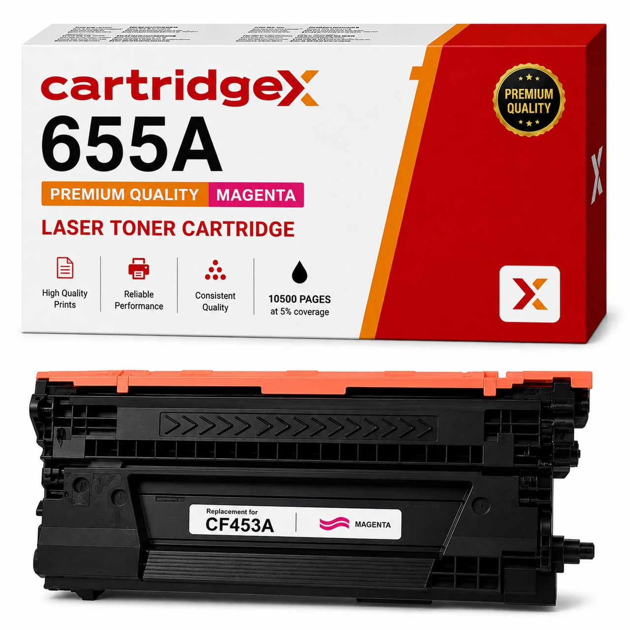Compatible HP 655A CF453A Magenta Toner Cartridge for HP Colour LaserJet Enterprise Printers