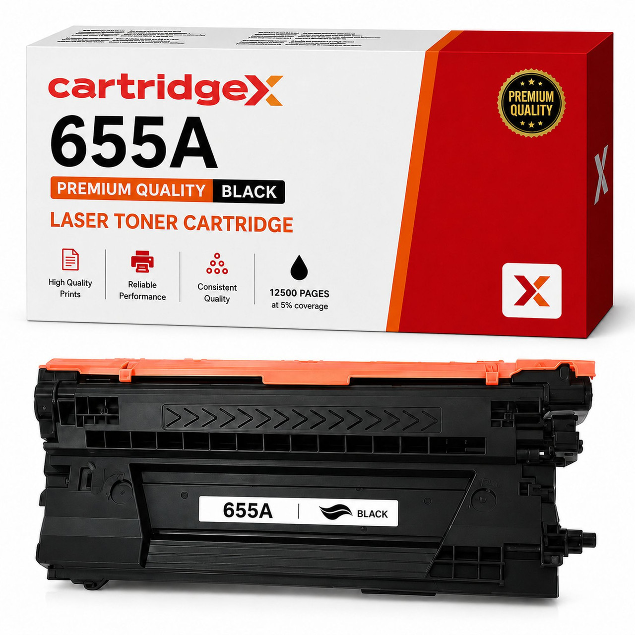Compatible HP 655A Black Toner Cartridge Replacement For HP CF450A 12500 Pages