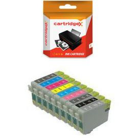 Cartridgex Compatible 9 Ink Cartridge Set Compatible With Epson Stylus Photo R2880, image of a pack containing nine various color ink cartridges for Epson printers.