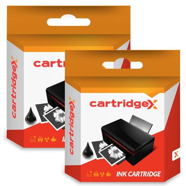 Cartridgex Compatible 2 x Black Ink Cartridge, image showing two boxes of ink cartridges compatible with Epson WorkForce WF-2860DWF and XP-5105 printers.