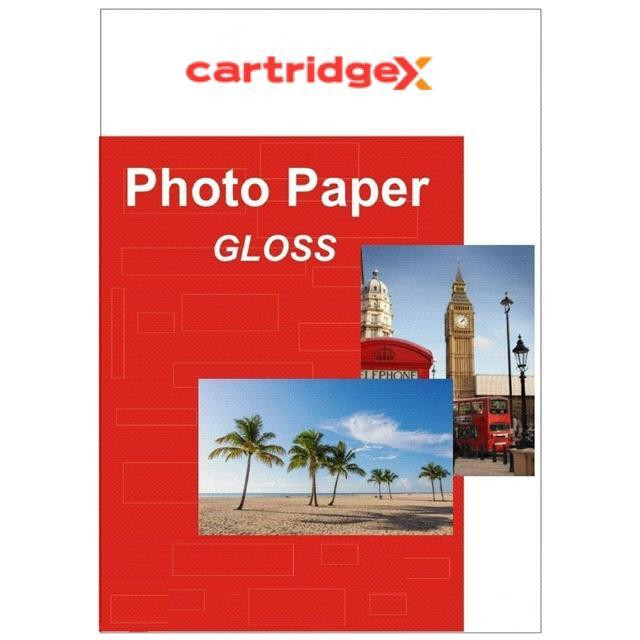 Cartridgex 20 Sheets A6 Gloss 210gsm Photo Paper for Inkjet Printer, high quality glossy photo paper with images of London and tropical beach scenery.