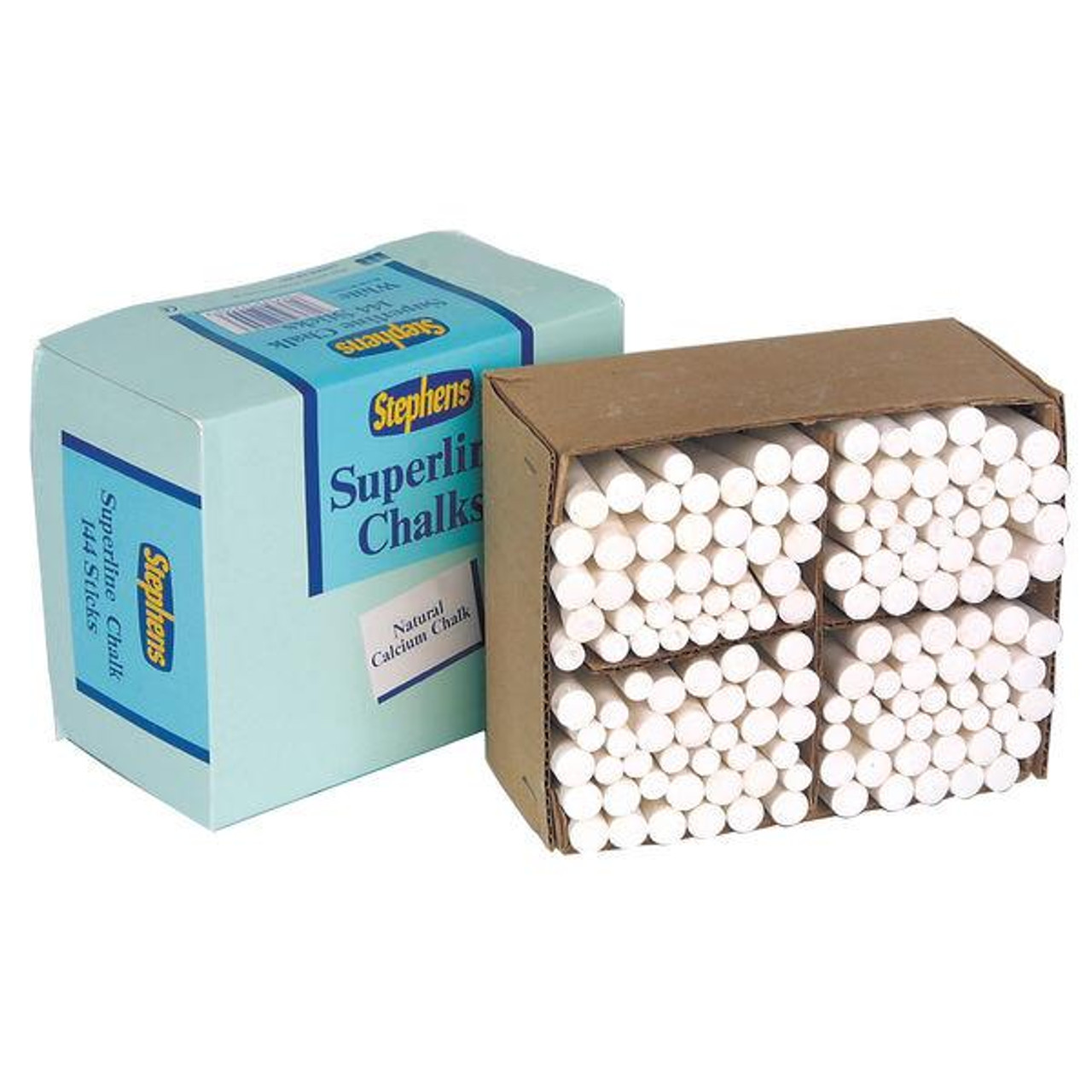 Pack of 144 Stephens Tapered White Chalk Stick for School Blackboard RS522553