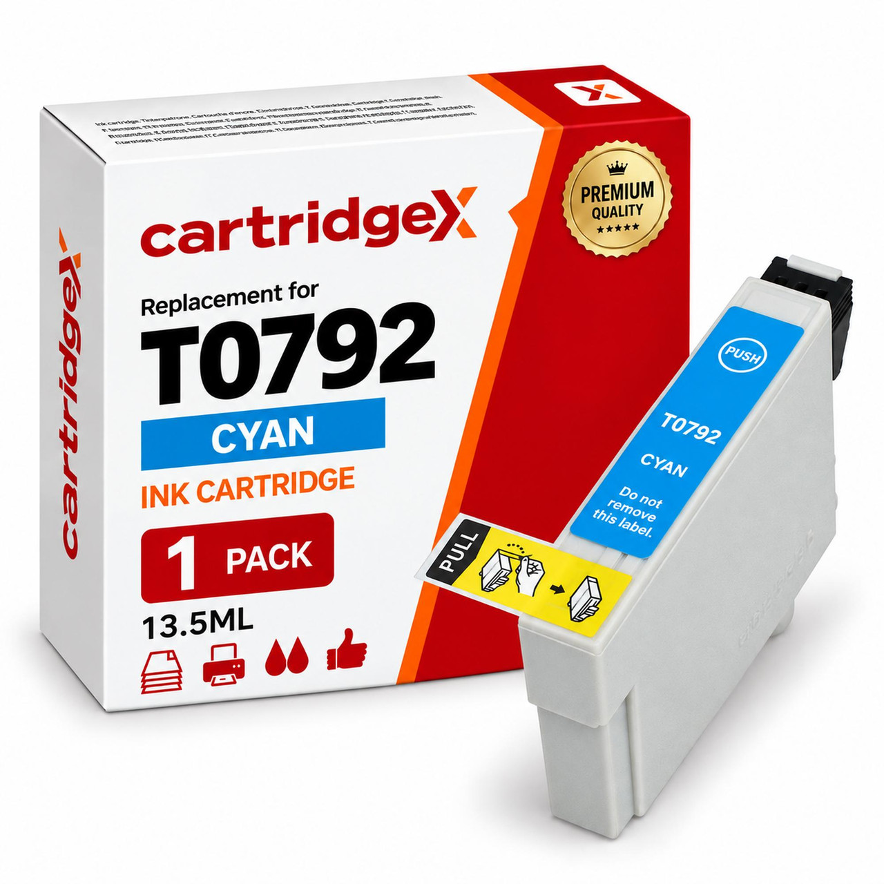 Compatible Epson T0792 C13T079240 Cyan Ink Cartridge