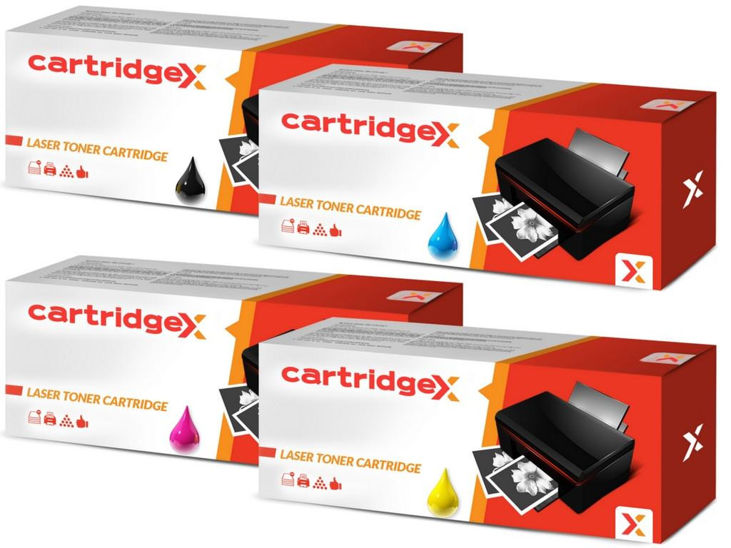 Cartridgex Compatible 4 Toner Cartridge Multipack For Xerox 006R01513, four color toner cartridge boxes in black, cyan, magenta, and yellow for laser printers.
