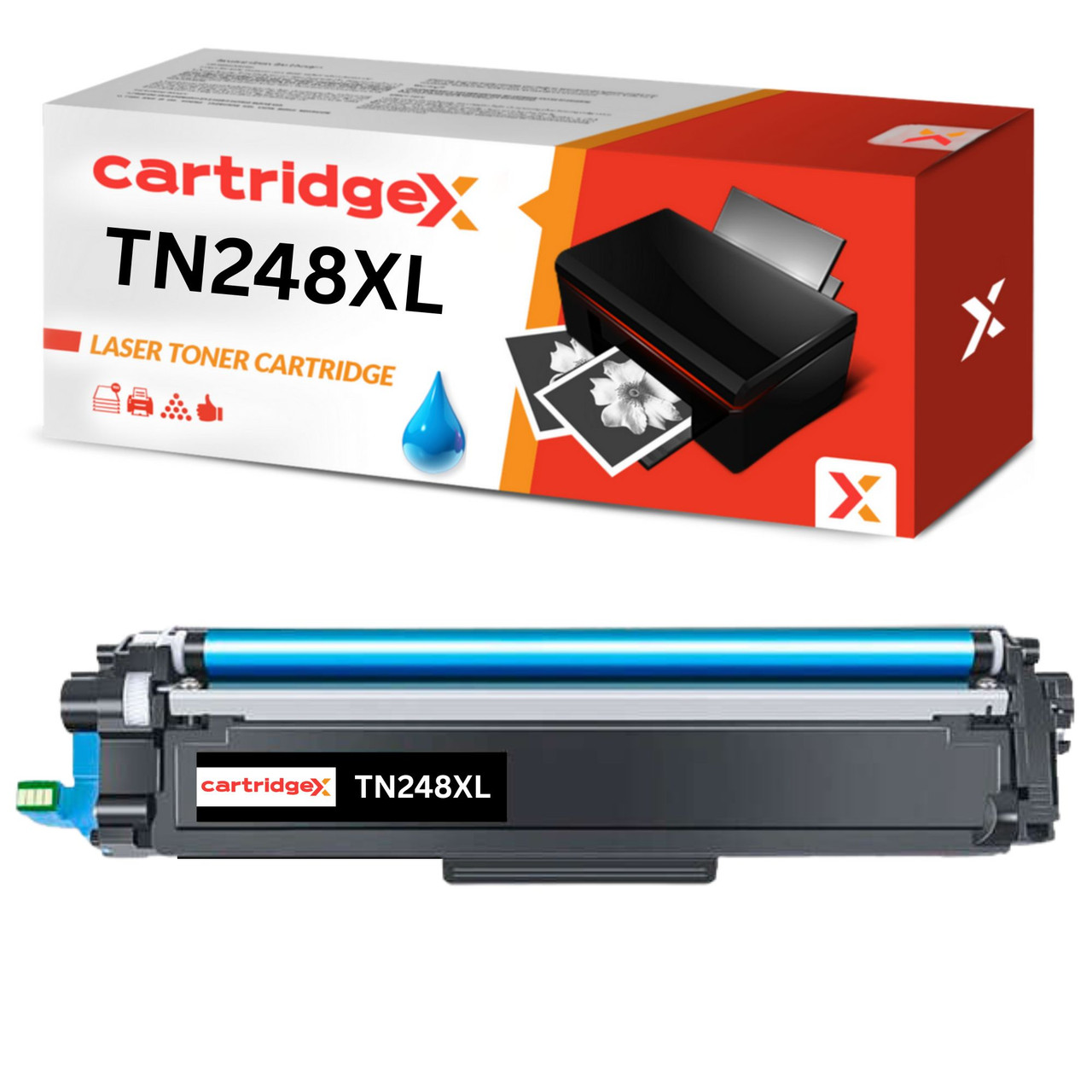 Cartridgex Cyan Toner Cartridge Compatible with Brother TN248XLC – High-yield toner for vibrant cyan prints, reliable performance, and easy installation. Ideal for professional-quality results in home or office printing