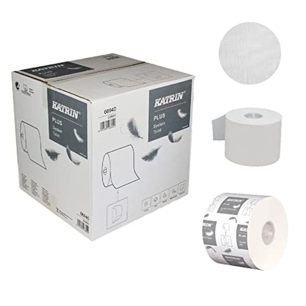 Katrin Plus System Toilet Paper 800 White (Pack of 36) 66940