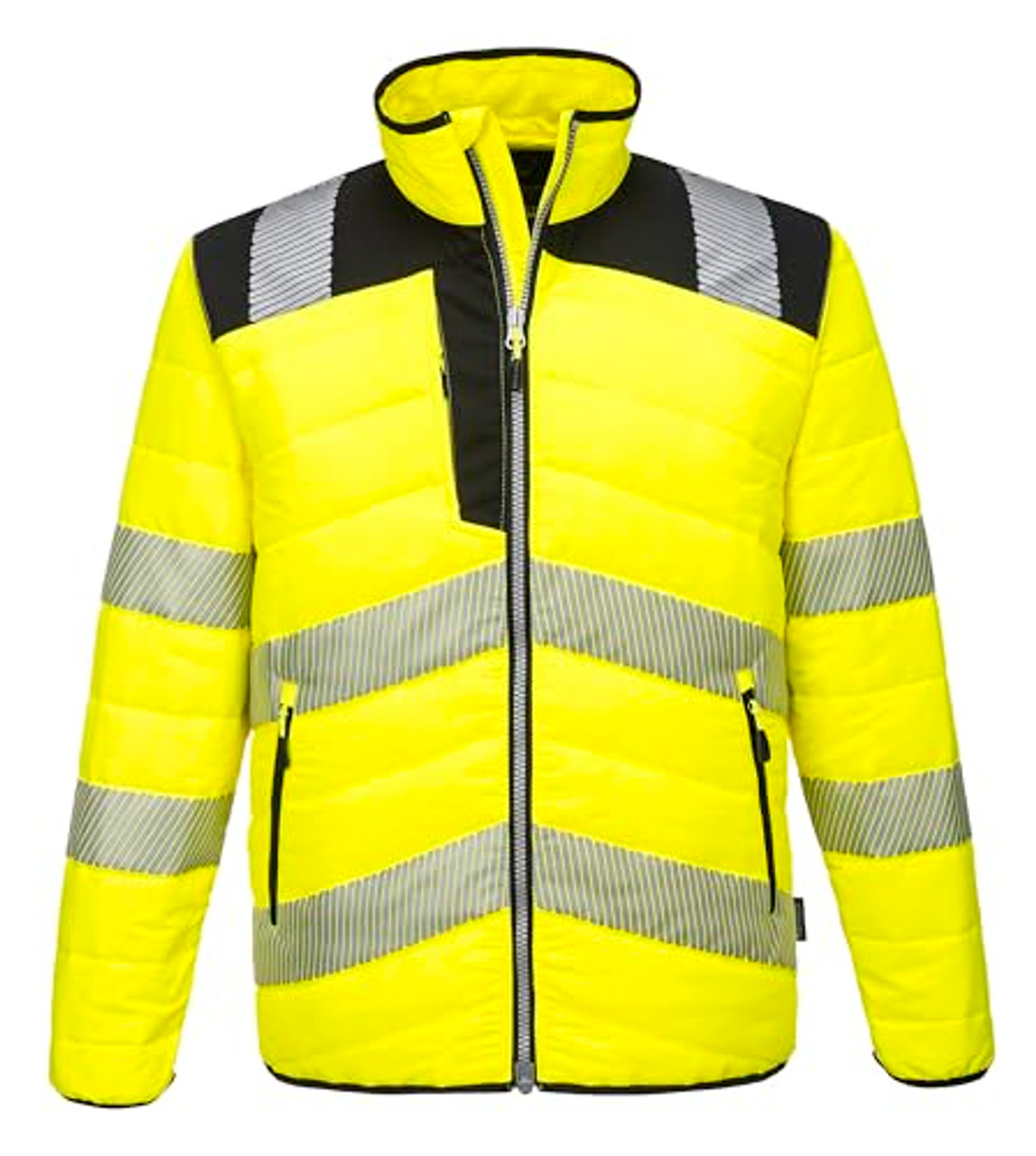 Portwest PW3 Hi-Vis Baffle Jacket, Size: L, Colour: Yellow/Black, PW371YBRL