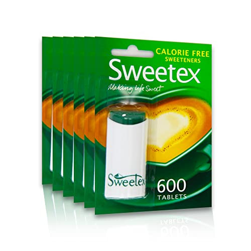 Sweetex 12-Pack Sweetener Dispenser, 600-Count Each, Total 7200 Tablets - Perfect Sugar Substitute For Drinks & Recipes