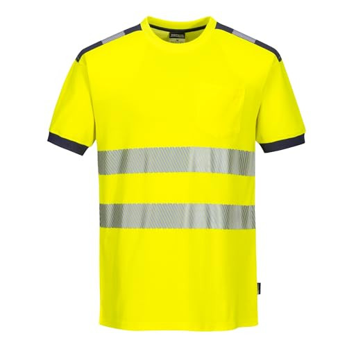 Portwest PW3 Hi-Vis T-Shirt S/S, Size: L, Colour: Yellow/Black, T181YBRL
