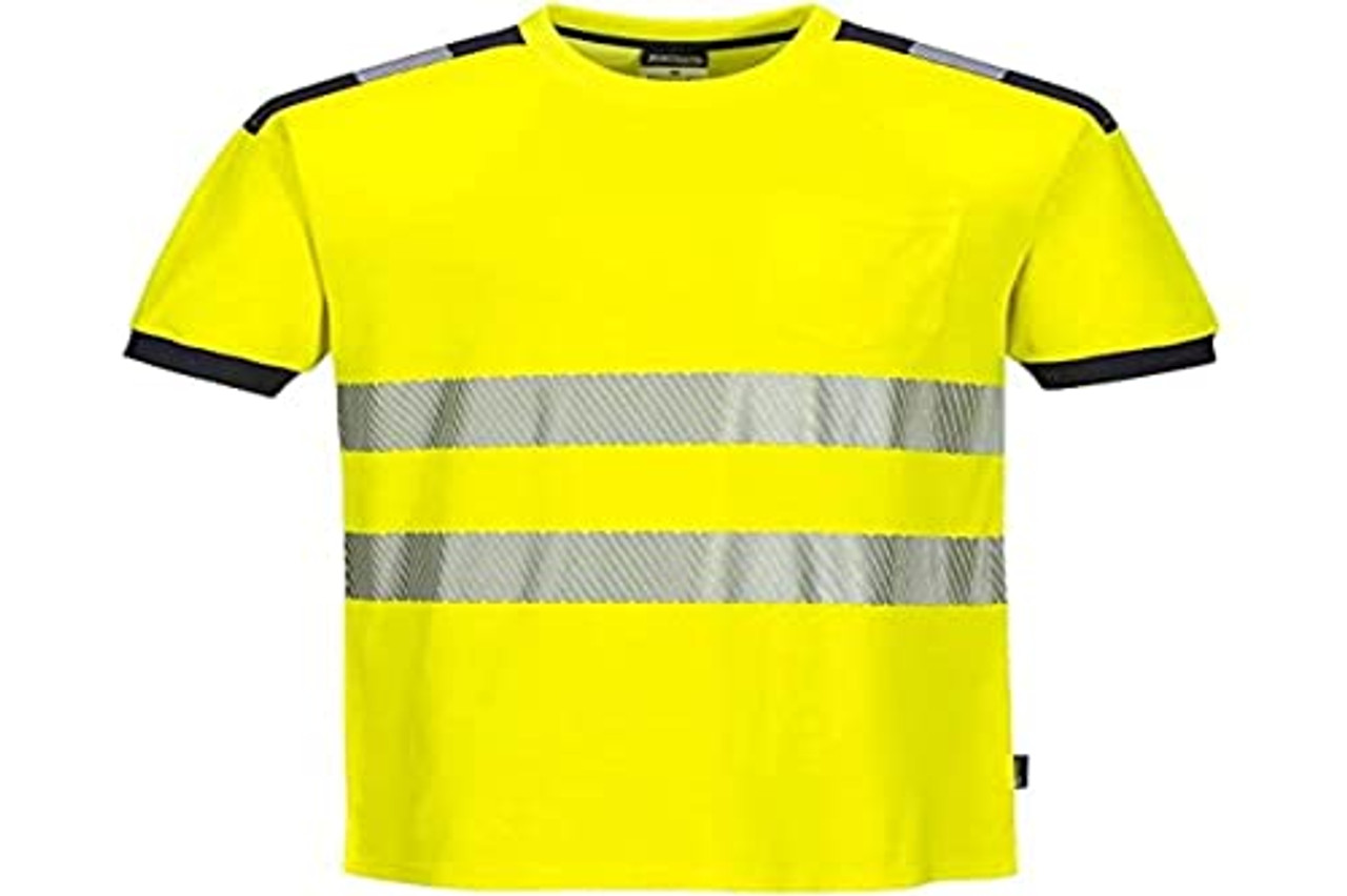 Portwest PW3 Hi-Vis T-Shirt S/S, Size: L, Colour: Orange/Black, T181OBRL