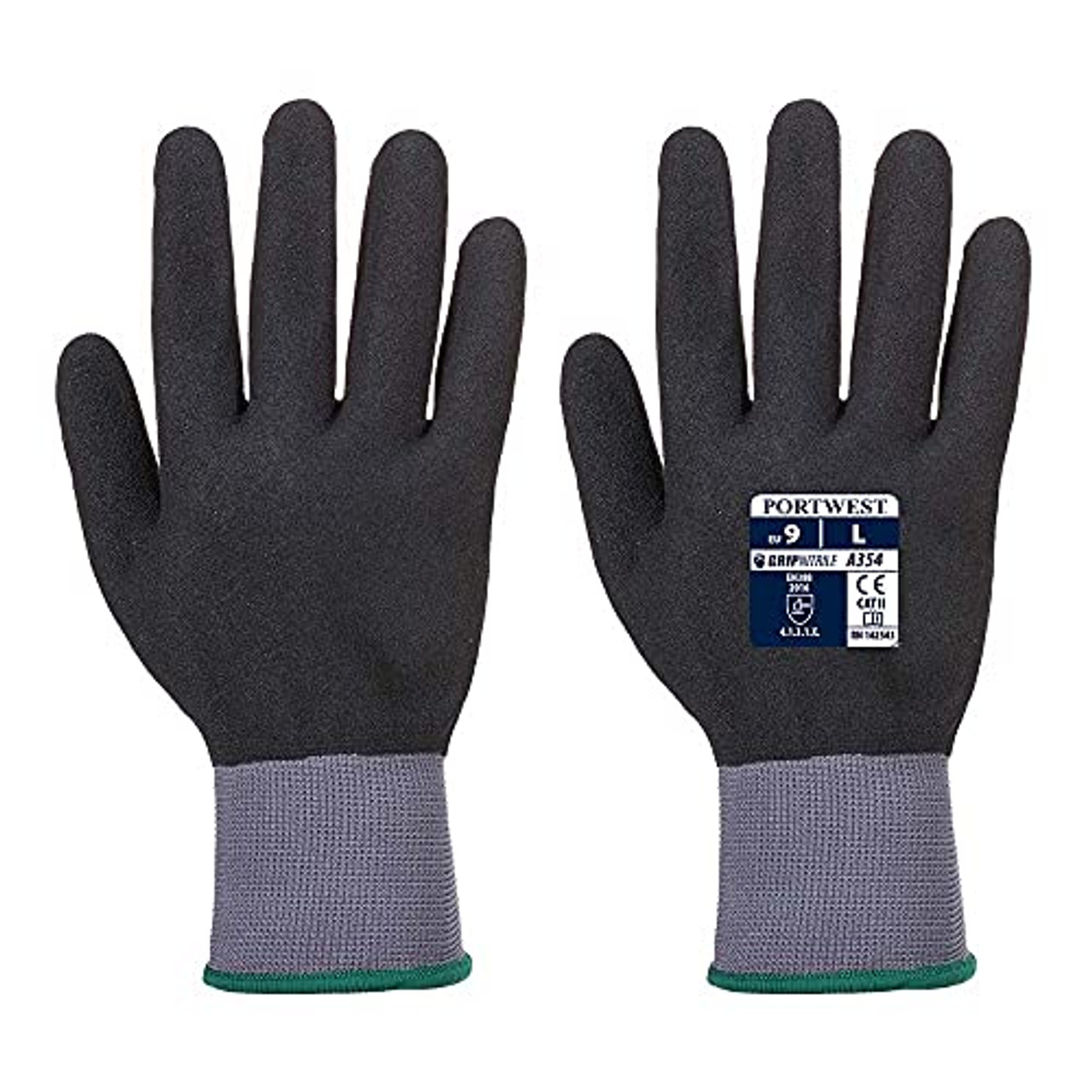 Portwest DermiFlex Ultra Pro Glove - Nitrile Foam, Size: S, Colour: Black, A354K8RS