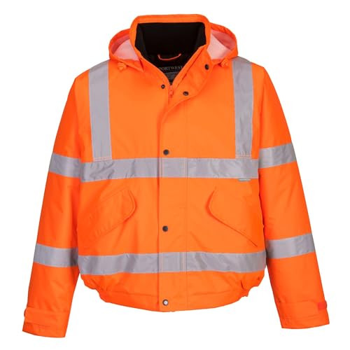 Portwest S463 Waterproof Comfort Hi-Vis Winter Bomber Jacket Orange, Medium