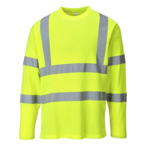 Portwest Hi-Vis Long Sleeved T-Shirt, Size: L, Colour: Yellow, S278YERL