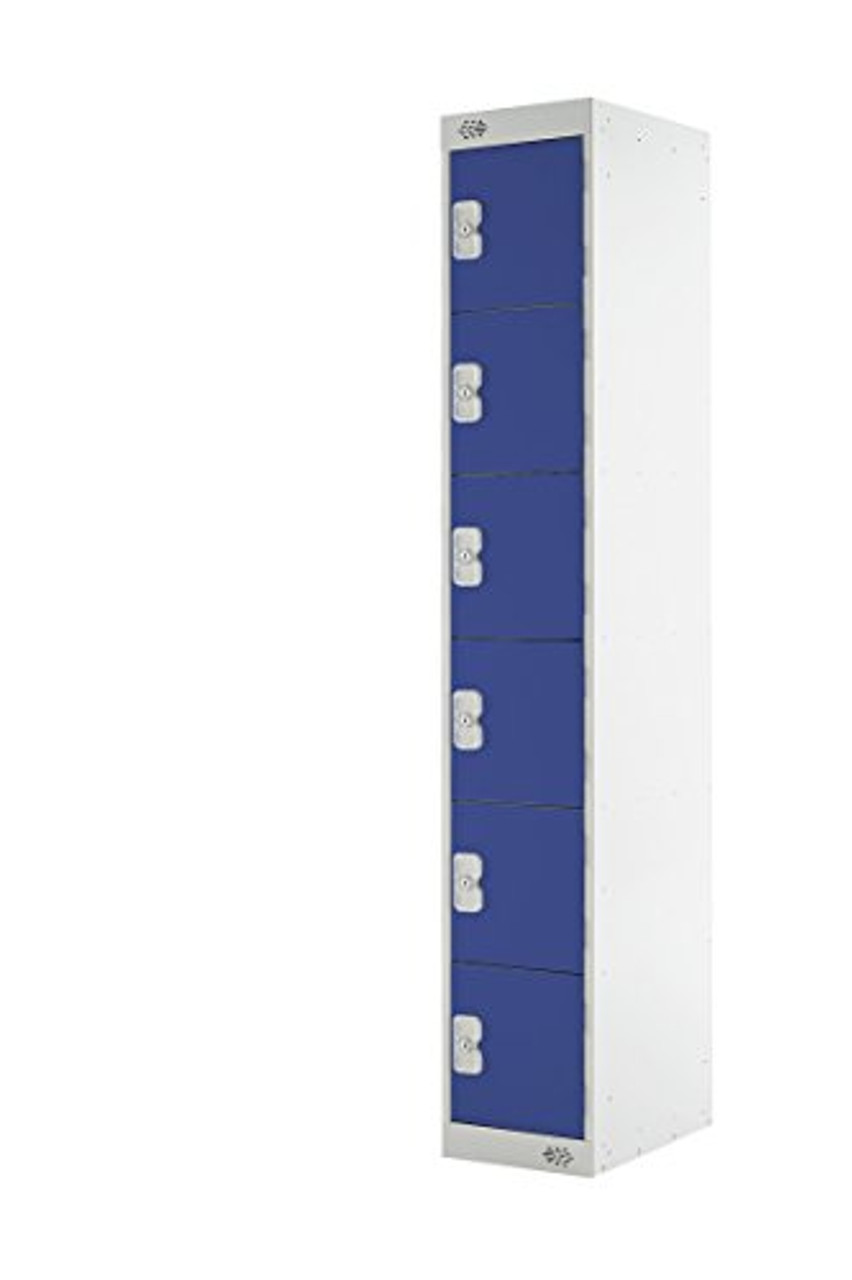 Moresecure M12216GUCF00 1800 x 300 x 300 mm 6-Door Locker - Light Grey/Blue
