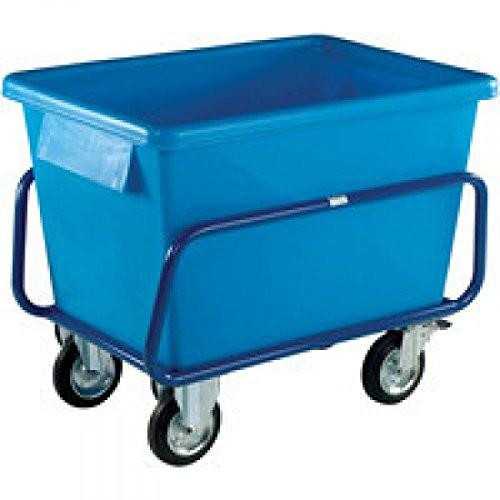 FD Container Truck 1040X700X860mm Blu, blue plastic container on a wheeled trolley.