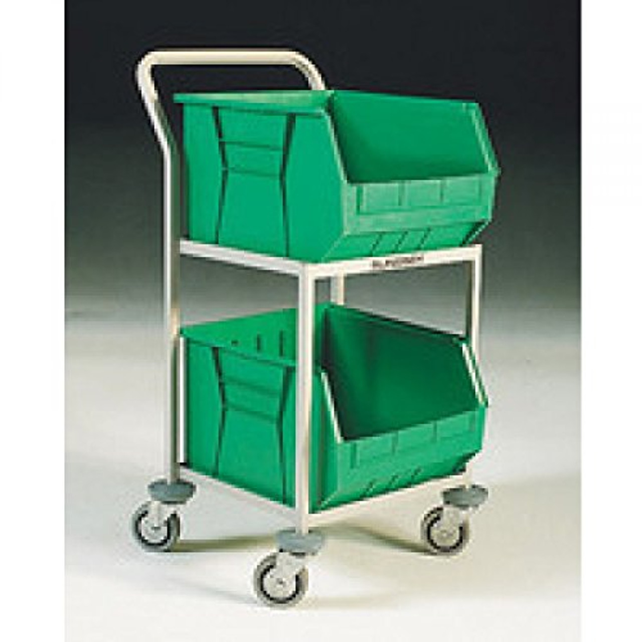 Green Mobile Storage Trolley C/W 2 Bins 321291