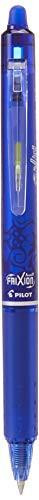 Pilot Frixion Clicker Retractable Erasable Rollerball 0.7 mm Tip - Blue, box of 12, electric blue pen with retractable tip and eraser on top.