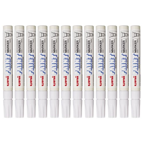 Uni-Ball uni Paint Marker Bullet Tip Medium Point Px20 Line Width 2.2-2.8mm White Ref 9001927 [Pack 12]