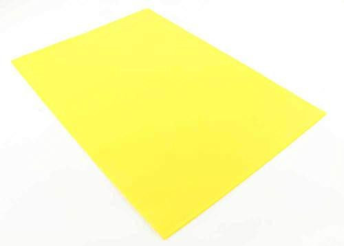 Q-Connect A4 Cut Flush Folder - Yellow, yellow rectangular file folder with a smooth finish, designed for organizing A4-sized documents, shown in a pack of 100.