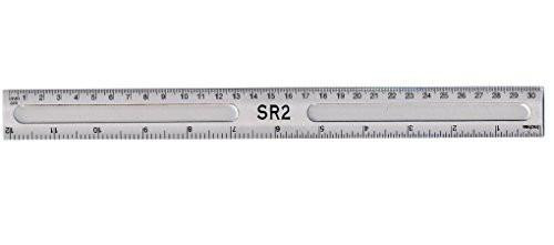Whitebox 300mm Ruler - Clear, top view of a transparent plastic ruler with measurement markings in centimeters and inches, part of a pack of 20.