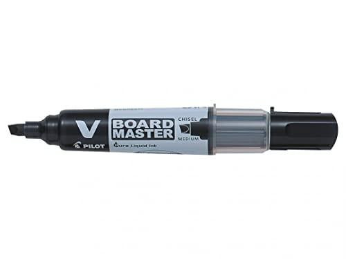 Pilot Begreen Recycled V Board Master Whiteboard Marker Chisel 2.2 - 5.2 mm Tip - Black, Box of 10, black dry erase markers for whiteboards with chisel tip, eco-friendly design.