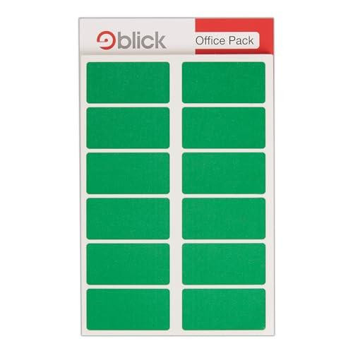 Blick Labels, Green, Self Adhesive Stickers Office Pack, Rectangular, 25mm x 50mm, 320 Labels, For Home, Office, Family, School, Letters, sheet of 10 rectangular green labels with self-adhesive backing.