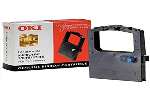 OKI Ribbon Fabric Nylon Black Ref 9002310, image of the ribbon cartridge with its box packaging.