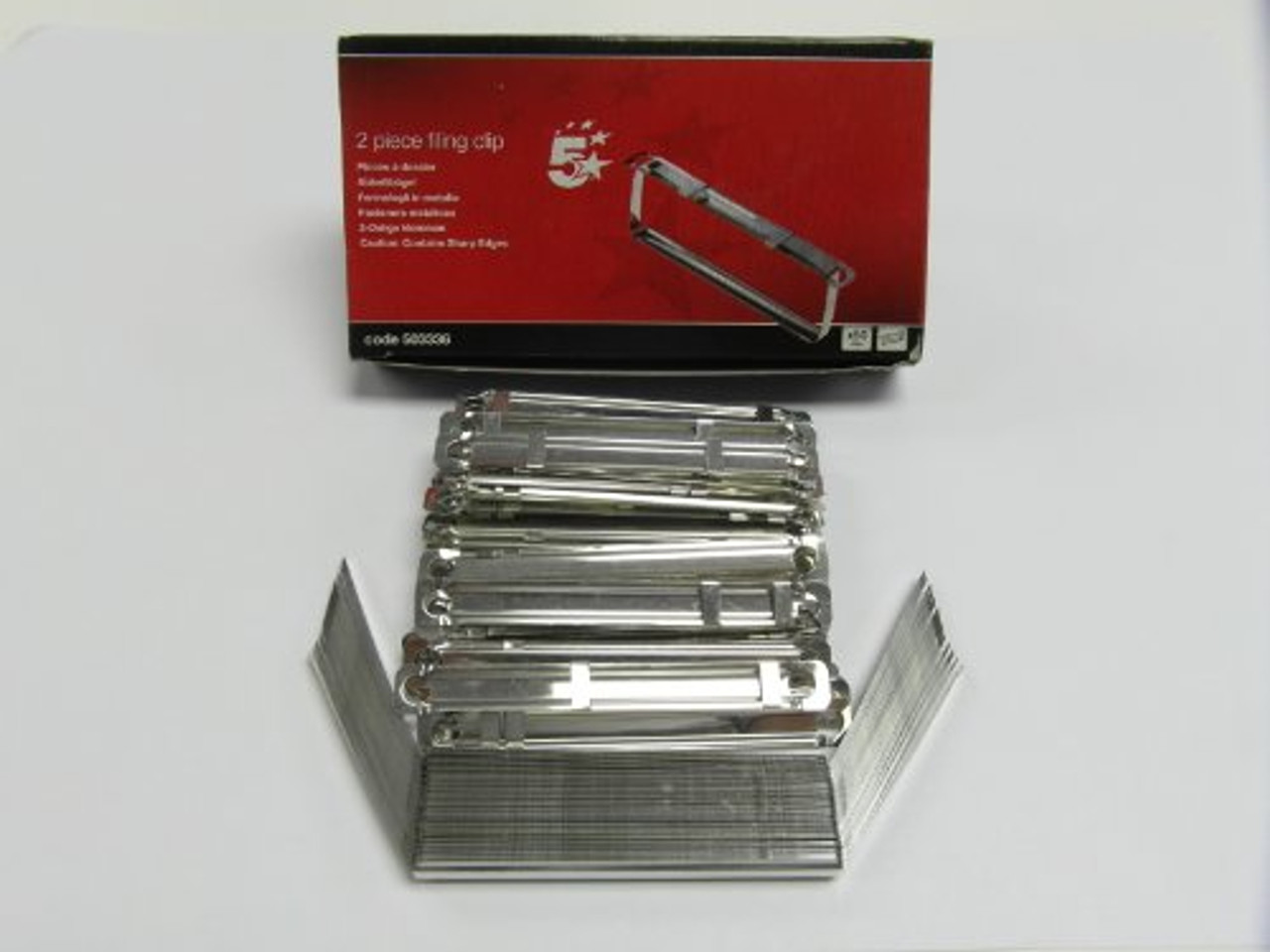 5 Star 2-Piece Filing Clip 51mm Capacity [Pack of 50], Silver