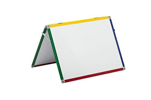 Bi-Office DKT10201011 Schoolmate Table Board Multi-Coloured, a versatile classroom whiteboard with multi-colored frame edges in yellow, green, blue, and red.