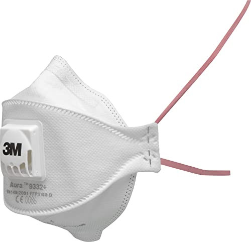 3M Aura Particulate Respirator, FFP3, Valved, 9332+, 10 Masks per Pack