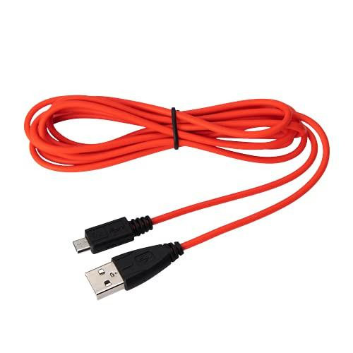 Jabra Evolve USB Cable, TGR, USB-A to Micro-USB, 200 cm, Orange, showing a long orange USB cable with black connectors for device charging and data transfer.