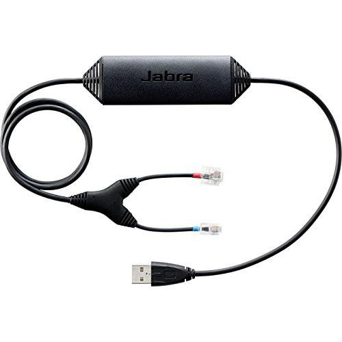 Jabra 14201-32 Link EHS Cable Adapter for Avaya/Nortel IP Desk Phones, black cable adapter with connectors for enhanced communication compatibility.