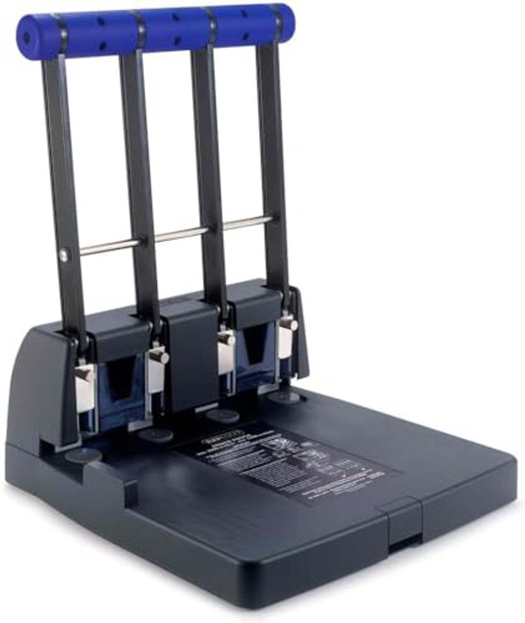 Rapesco PF4000A1 4400 Heavy Duty 4-Hole Punch, 150-Sheet Capacity, Black/Purple
