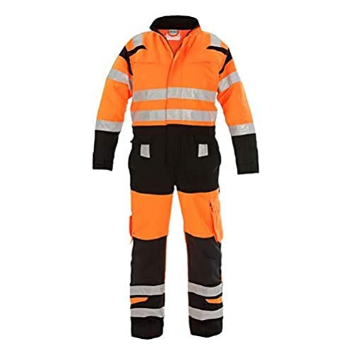 Hydrowear 048471OB Hove Trendy High Visible Line Coverall, Hi-Vis Orange/Black, 50 Size