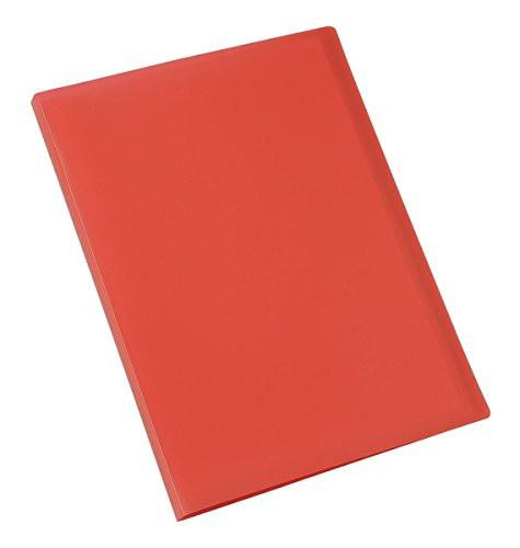 5 Star Display Book Soft Cover Lightweight Polypropylene 40 Pockets A4 Red, open view of the red display book showcasing transparent pockets for organizing documents.